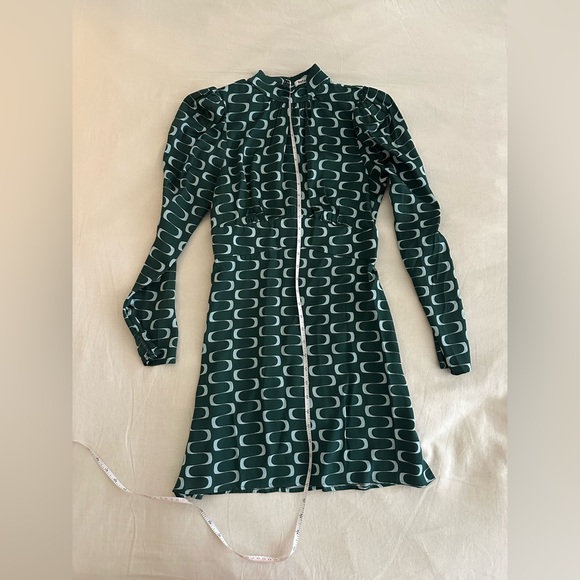 Reformation Samuel Silk Mini Long Sleeve Dress, size 2. Worn Once! Party Dress - Picture 11 of 12